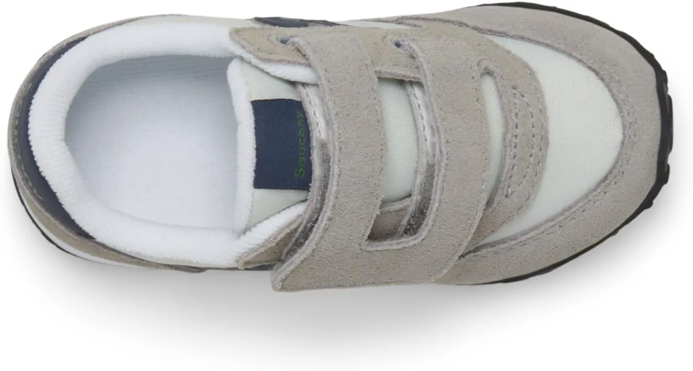Кроссовки Saucony Unisex-Child Originals Jazz на липучке (для малышей/детей младшего возраста), серый/темно-синий/зеленый — фото 3