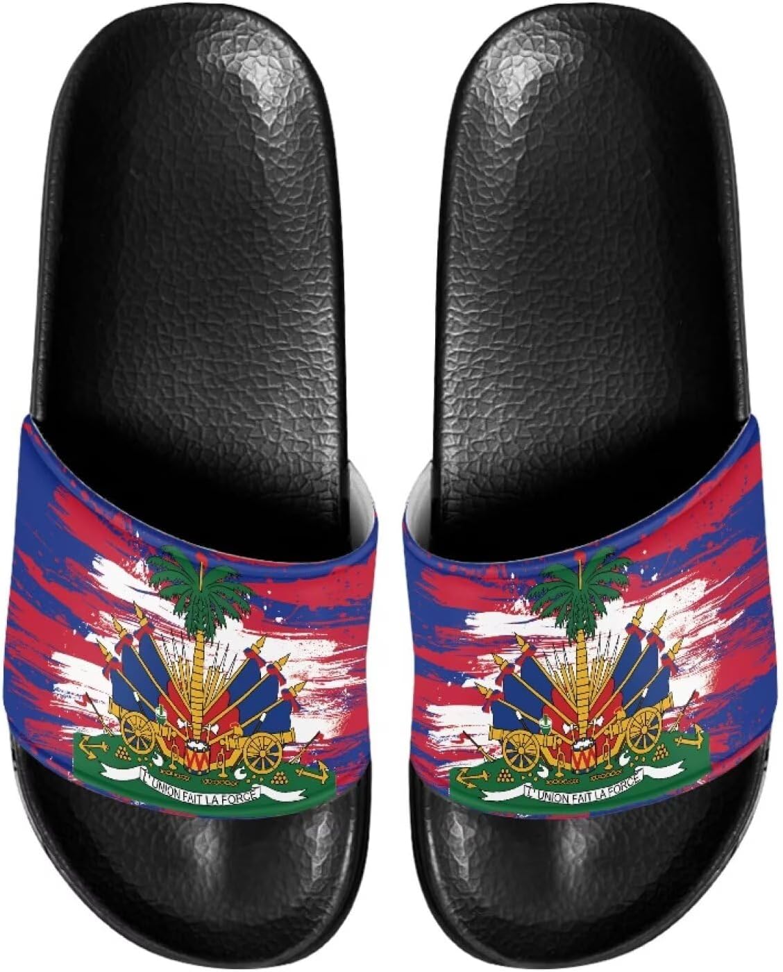 

JUDENTIDOS Милые сланцы с открытым носком, душевые тапочки, противоскользящие, из ЭВА, для дома, для мужчин и женщин, Haiti Flag