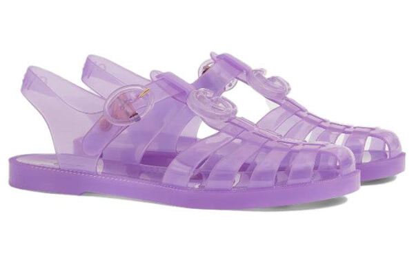 Сандалии embossed flat sandals 'purple' Gucci, фиолетовый — фото 3