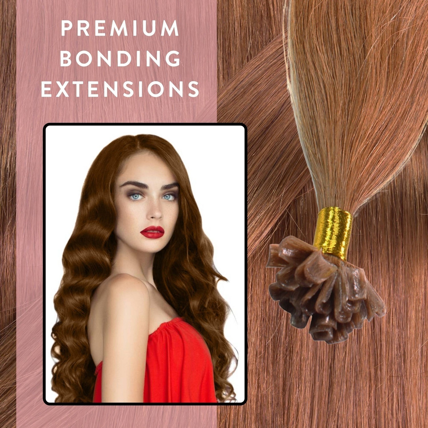Накладные волосы bonding extensions premium echthaar #8/03 hellblond natur-gold 1g Hair2Heart, 50cm, количество 25 шт. — фото 2