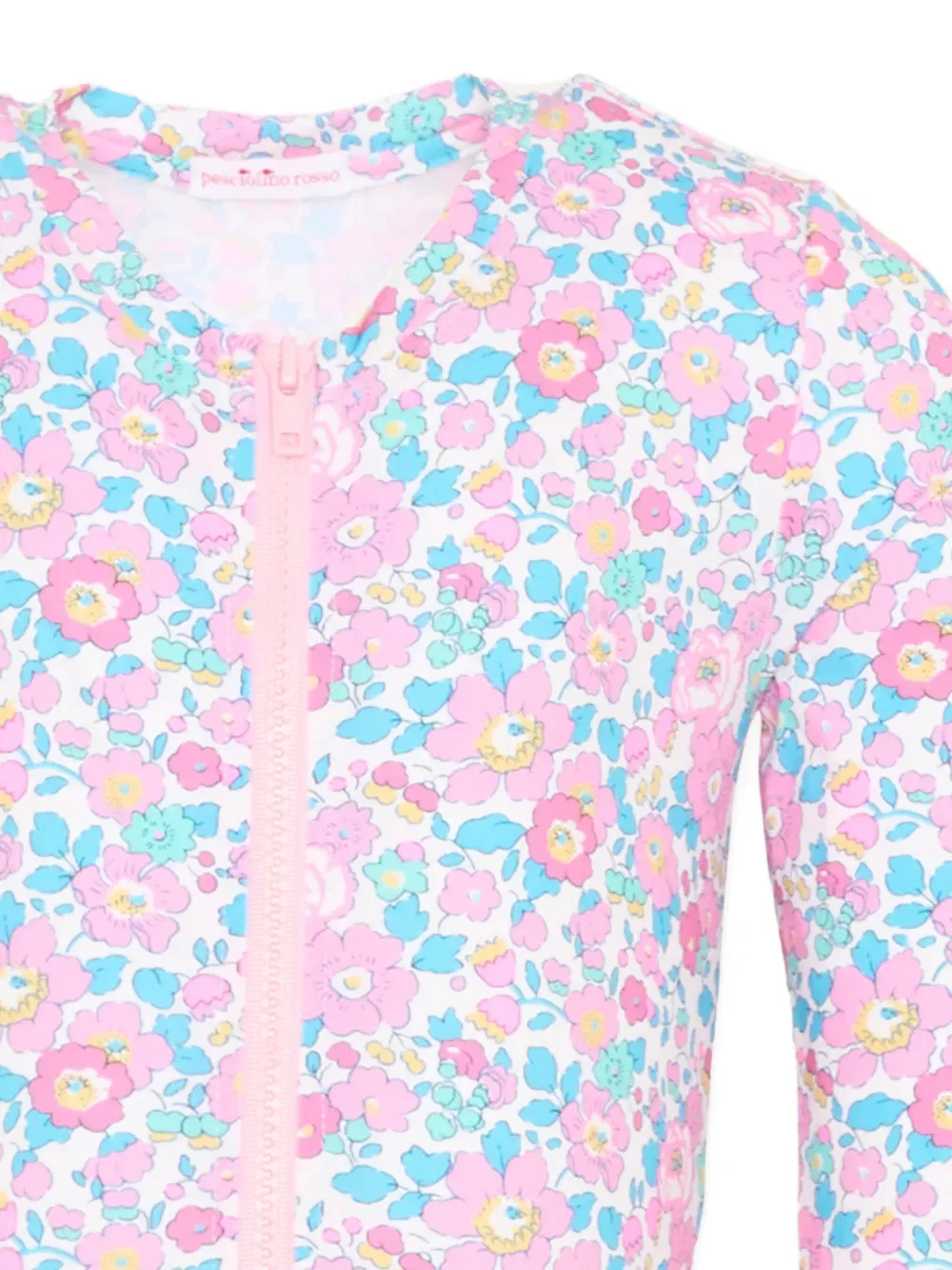 Купальник с цветочным узором Pesciolino Rosso Kids, розовый — фото 3