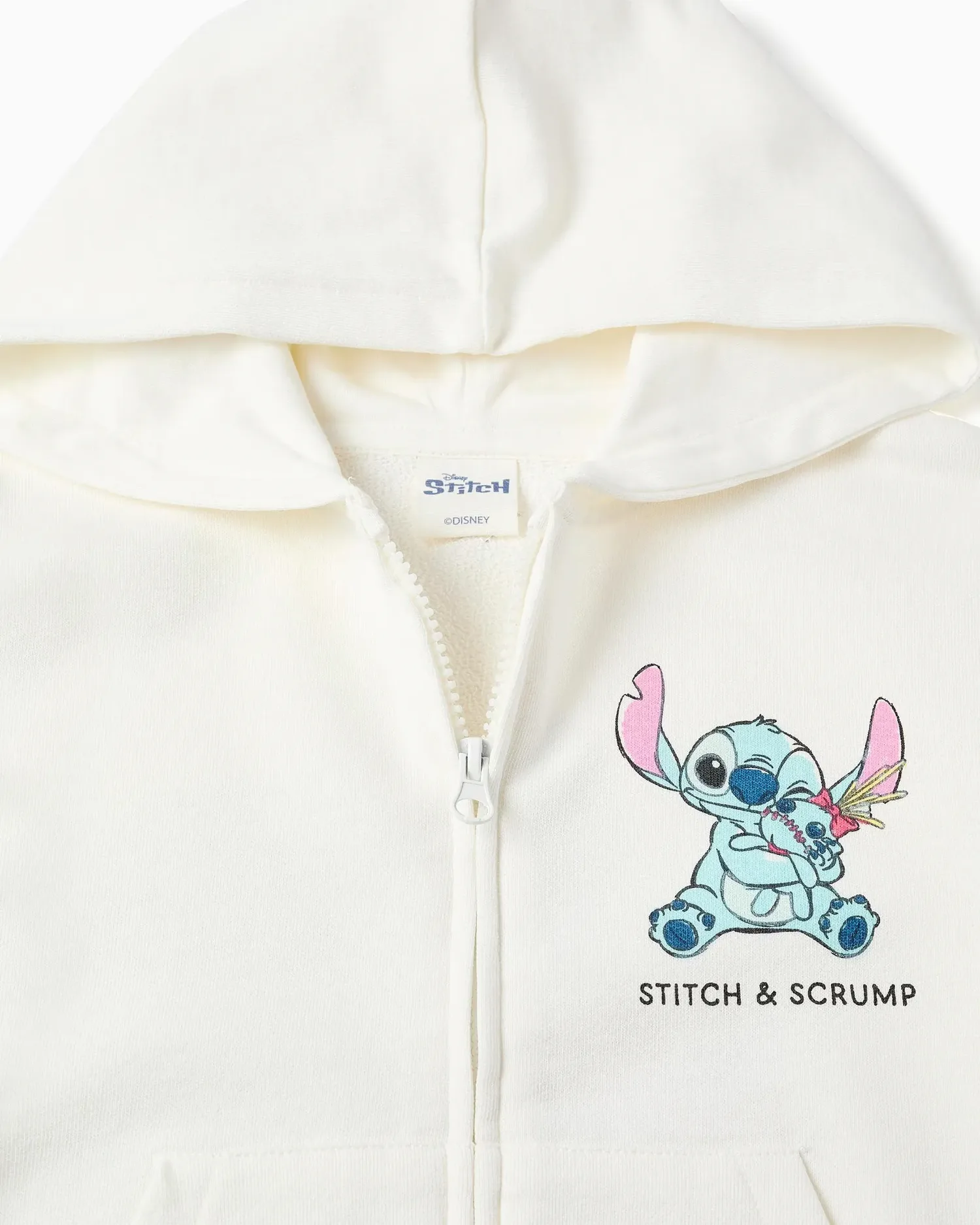 Толстовка для девочки 100% хлопок с принтом Stitch Zippy, белый — фото 2
