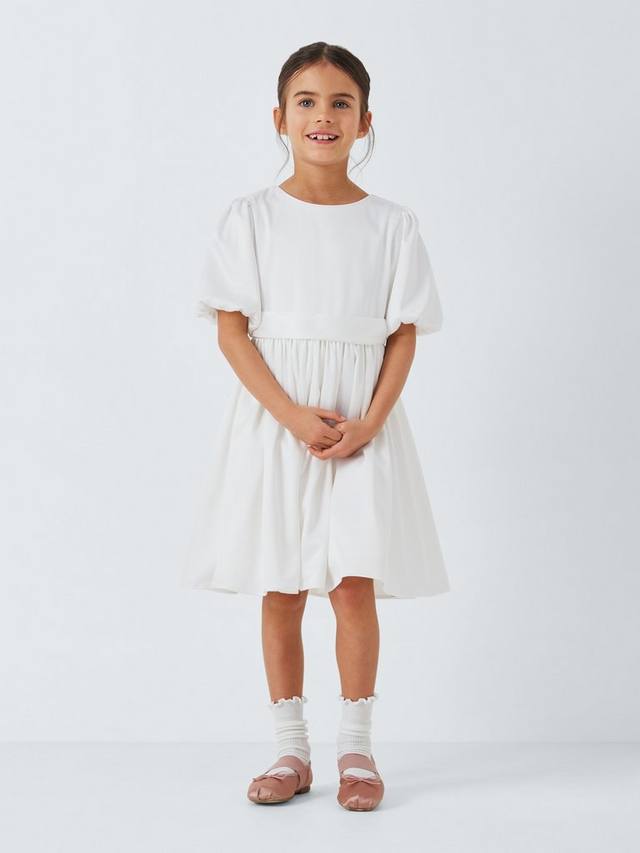 Детское платье для подружки невесты с бантом John Lewis Heirloom Collection, Ivory — фото 2