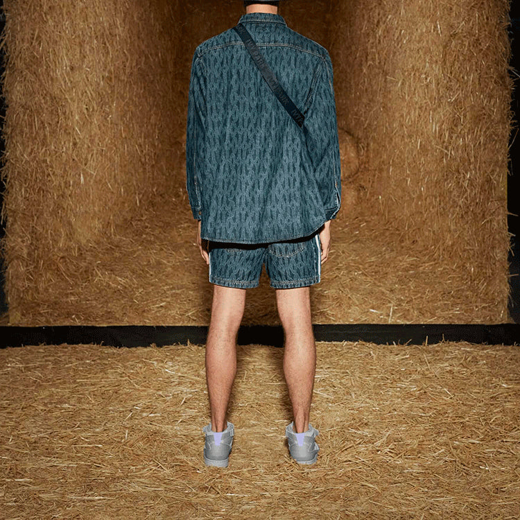 Рубашка adidas originals x IVY PARK Crossover Stripe Solid Color Denim Blue Shirt — фото 4