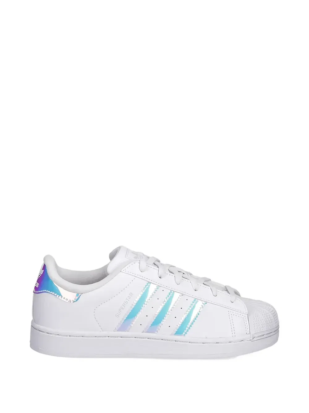 Кожаные кеды Superstar с полосками Adidas Kids, белый
