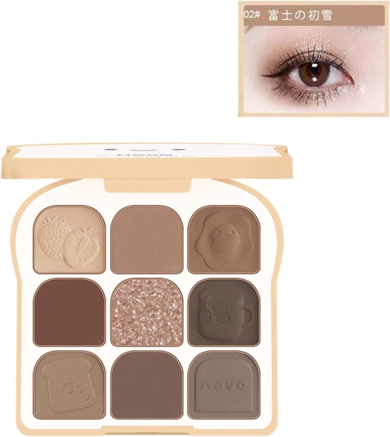 Тени для век Toast Eyeshadow Palette, 9 цветов, матовые, Gsfab, 02