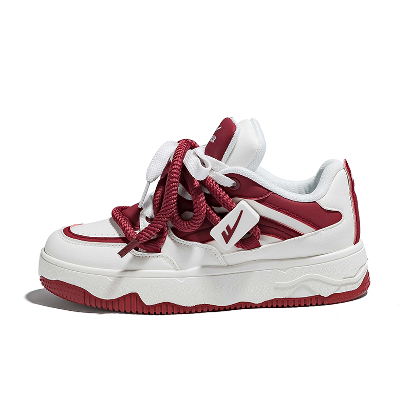 

WARRIOR Низкие скейтерские кроссовки унисекс белые бело-красные, цвет White/Red