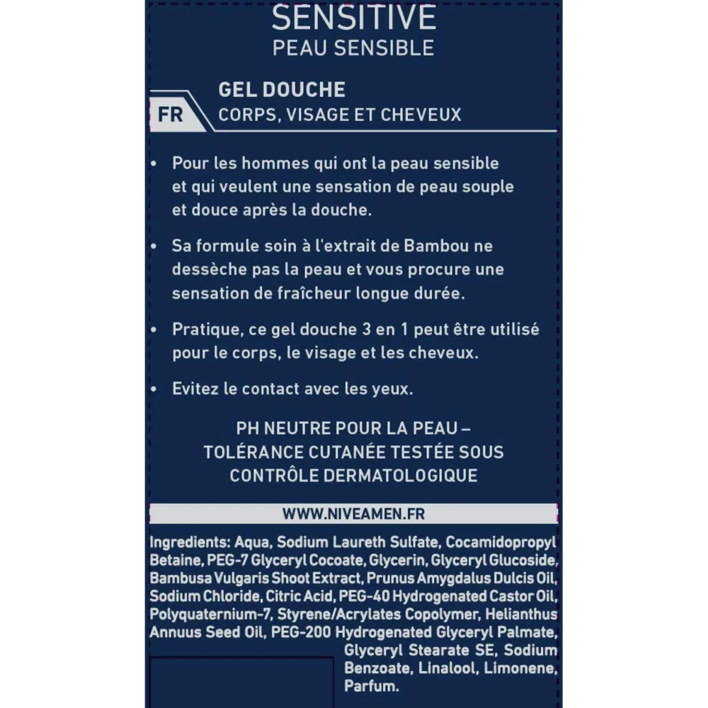 Мужской гель для душа 3-в-1 «Sensitive» от NIVEA MEN, 250 мл (5 шт.) Nivea Men — фото 3