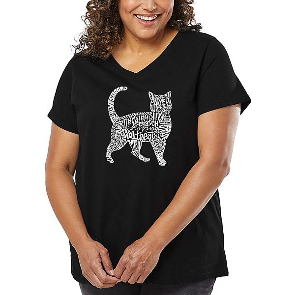 

Женская футболка V-neck с принтом в стиле word art - cat La Pop Art, Black, Черный, Женская футболка V-neck с принтом в стиле word art - cat La Pop Art, Black