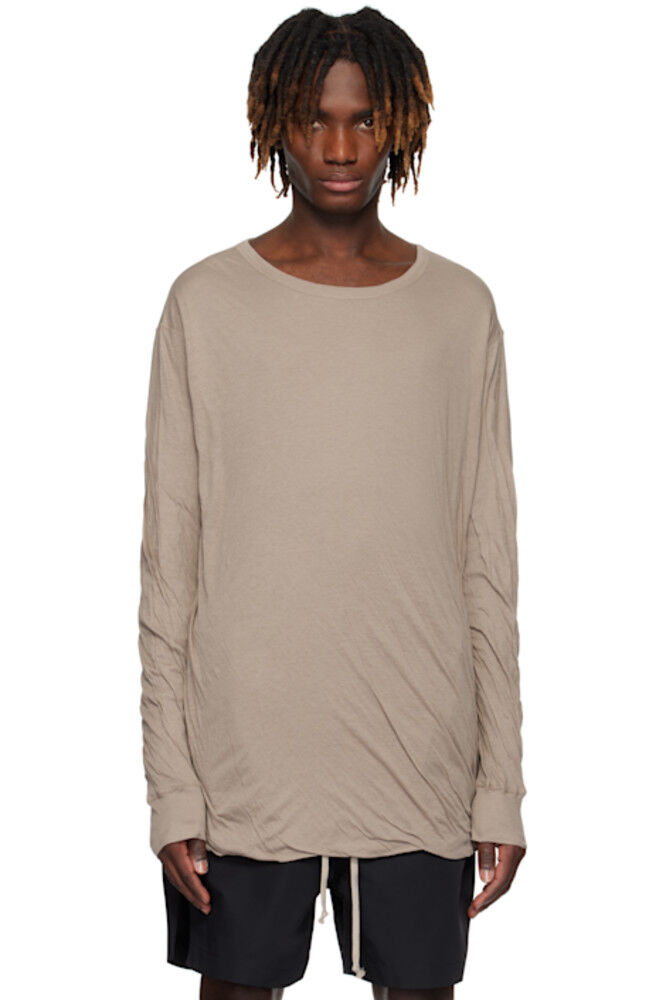 

Футболка Hollywood Jumbo Double LS серо-коричневого цвета Rick Owens