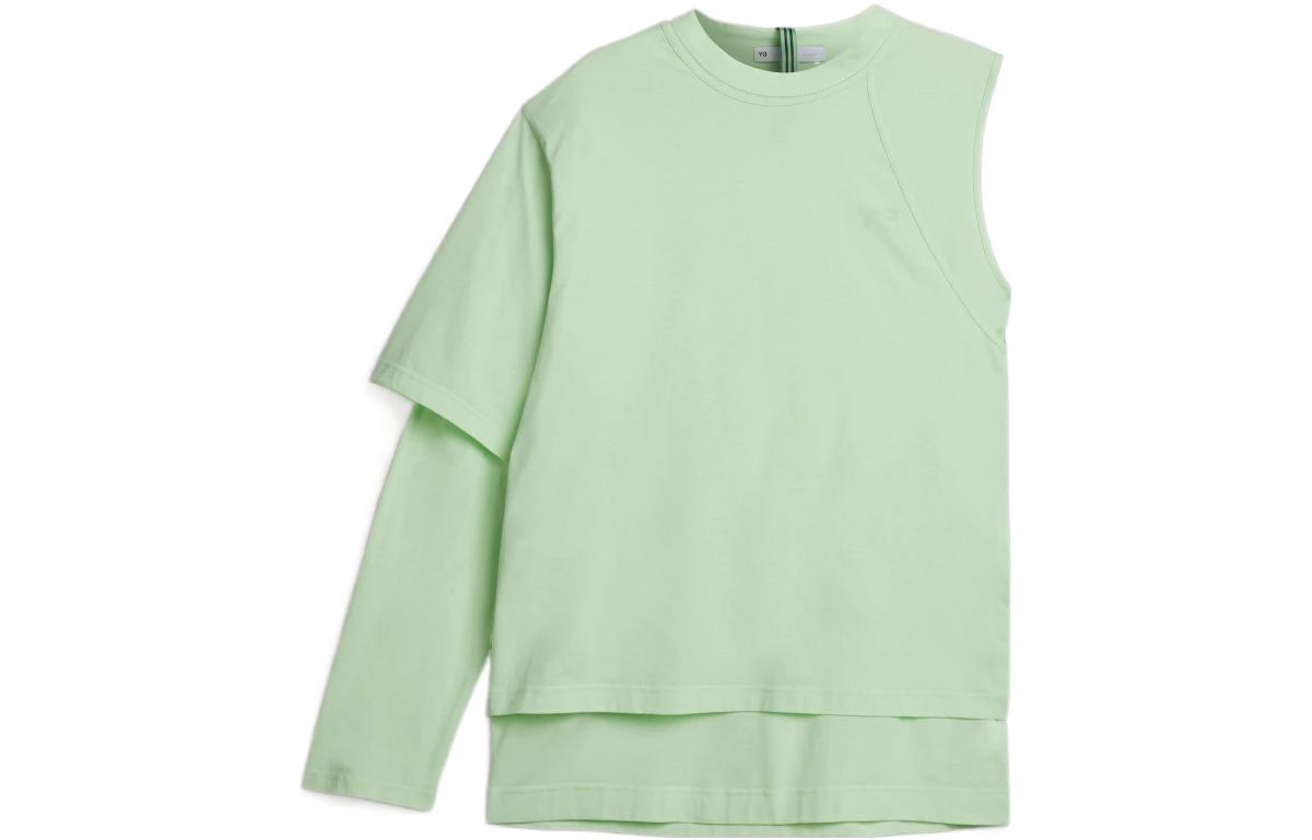 

Асимметричная футболка с эффектом многослойности Y-3, зеленый