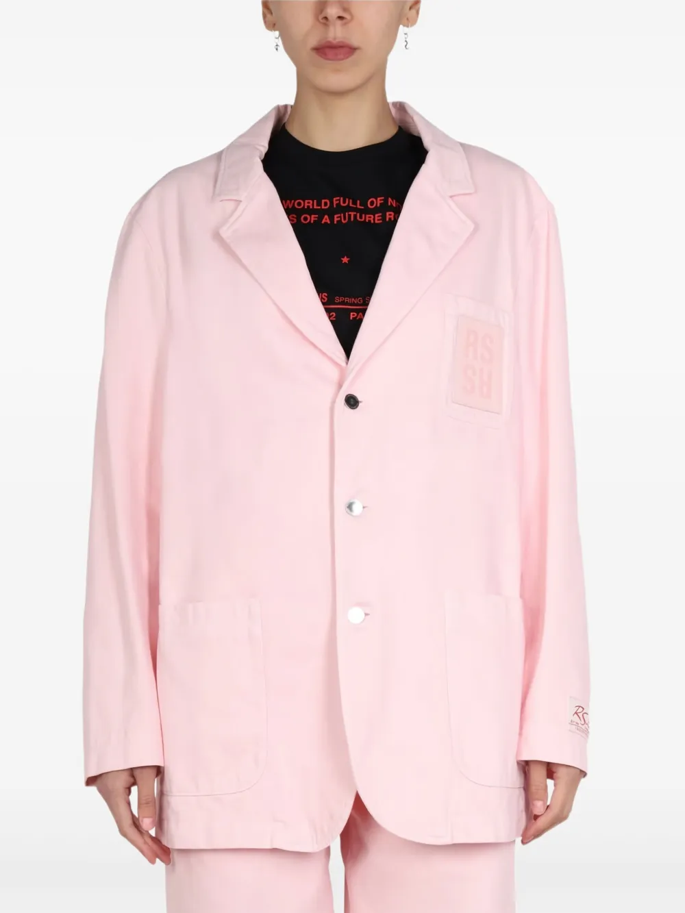 

Пиджак на пуговицах Raf Simons, розовый