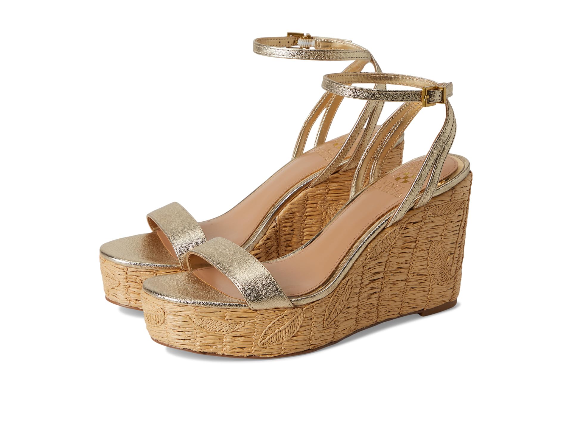 Туфли Vince Camuto Emrey Ankle Strap Wedge Sandals, Egyptian Gold