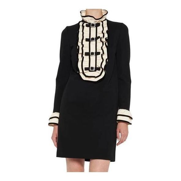 

Платье (WMNS) Gucci Viscose Jersey Dress With Ruffles 'Black'