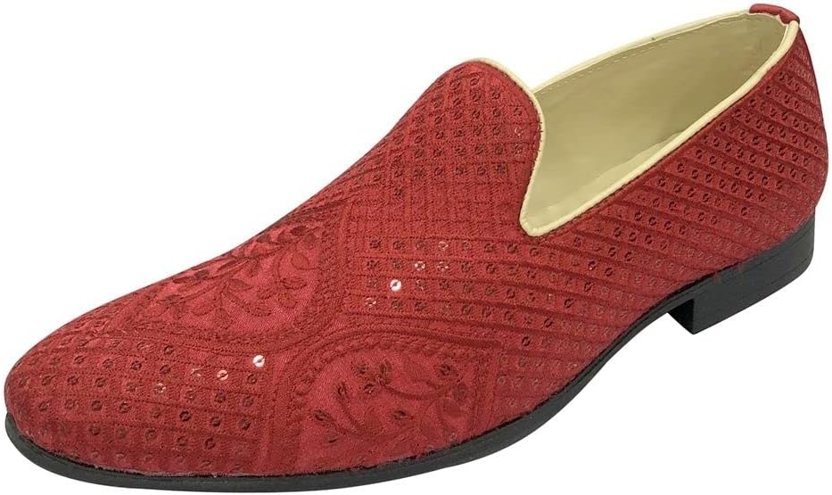 

Мужские туфли-лоферы в пенджабском стиле, с вышивкой, без шнурков, для вечеринок, моджари, свадебные туфли Step N Style, красный
