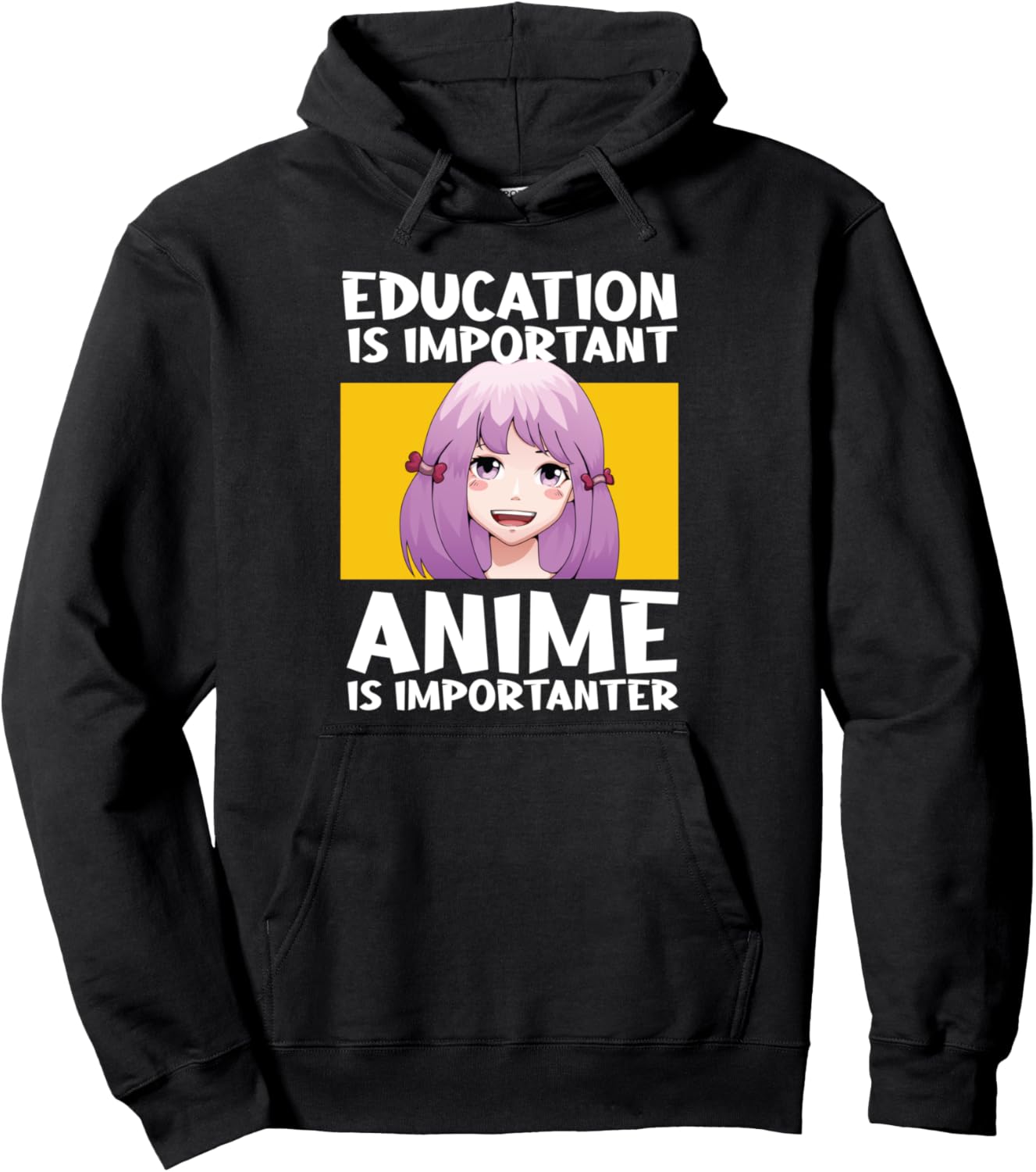 

Образование важно аниме товары для аниме худи Humor Anime Fan & Anime Merchandise Gift Ideas, черный