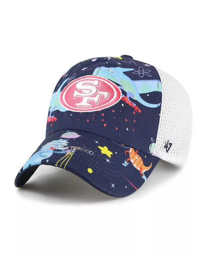 

Регулируемая кепка дальнобойщика Space Dino для больших мальчиков и девочек из Сан-Франциско 49ers, темно-синяя '47 Brand