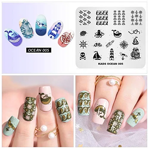 Пластины для стемпинга с морским дизайном Alexnailart — фото 2