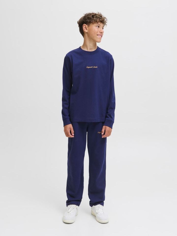 JACK & JONES Junior Футболка с длинным рукавом в Океанской пещере — фото 4