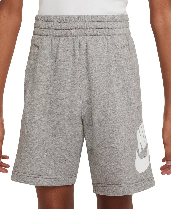 

Брюки-шорты из френч-терри с логотипом Big Kids Sportswear Club Fleece Nike, серый