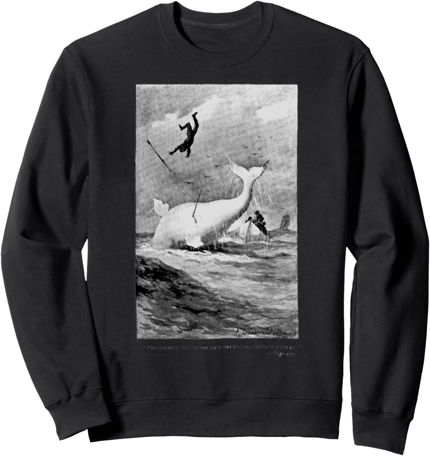 

Толстовка с изображением кита работы Германа Мелвилла, черная The Whale By Herman Melville Illustration, Черный, Толстовка с изображением кита работы Германа Мелвилла, черная The Whale By Herman Melville Illustration