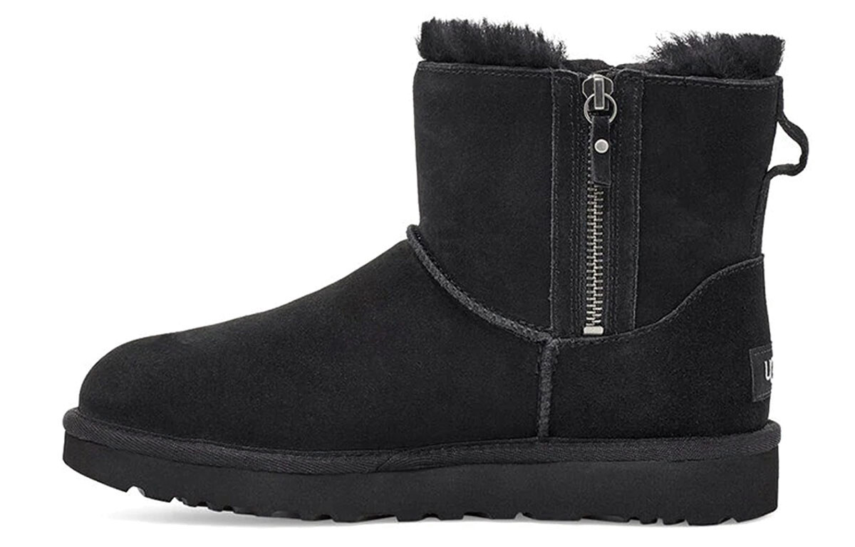Угги женские UGG Classic Mini Double Zip, черный
