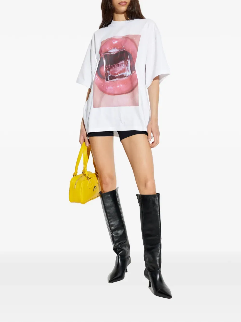 Футболка Cube свободного кроя Alexander Wang, белый — фото 2