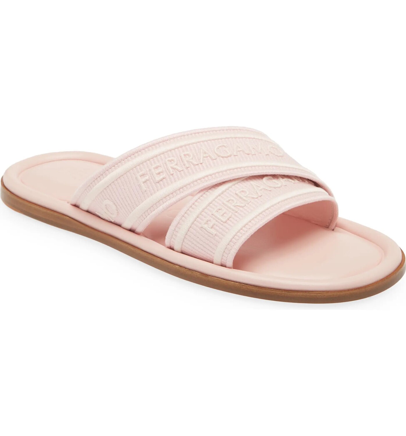 Женские шлепанцы с логотипом Salvatore Ferragamo, розовый