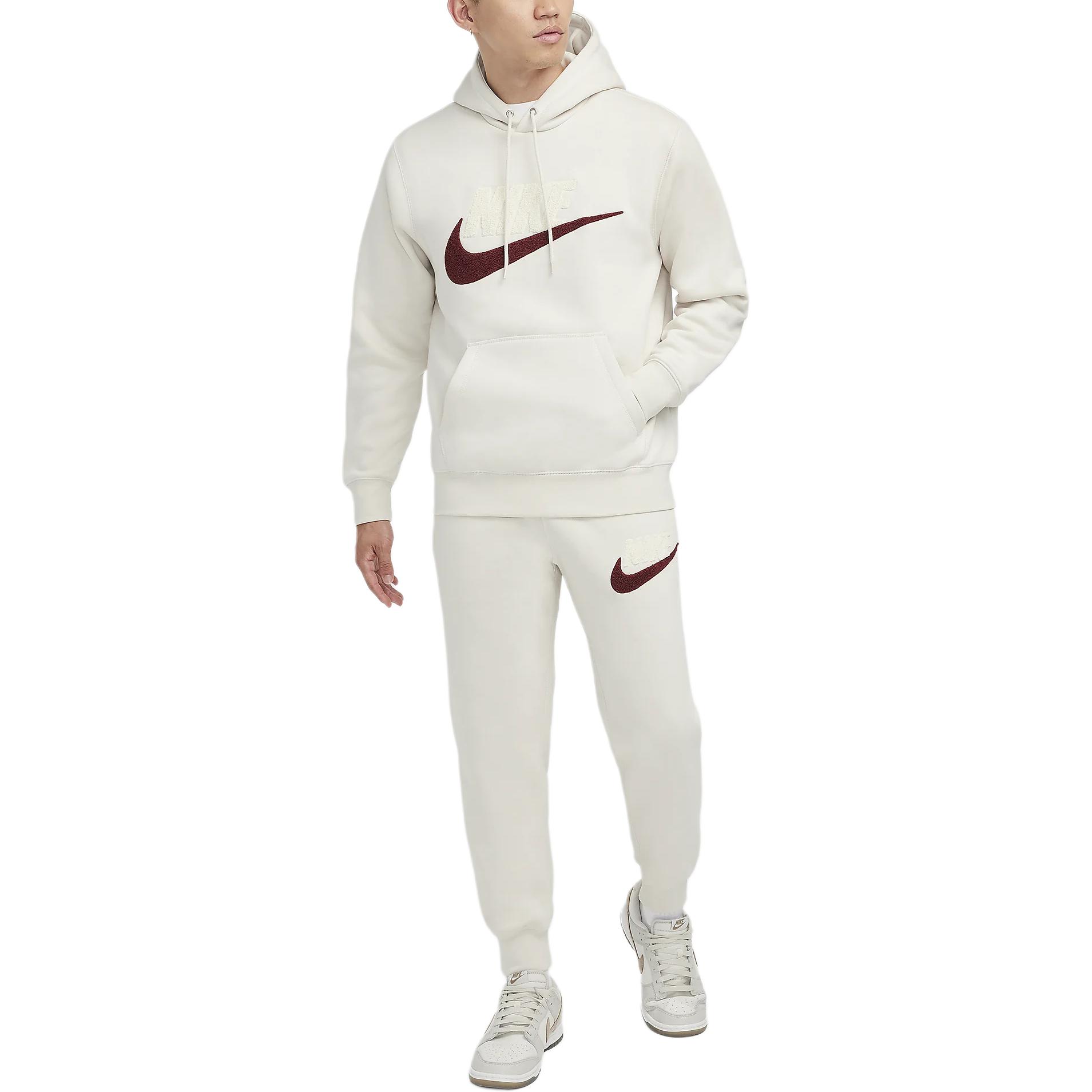 Nike Толстовка Club Fleece мужская светло-коричневая All Woody — фото 4
