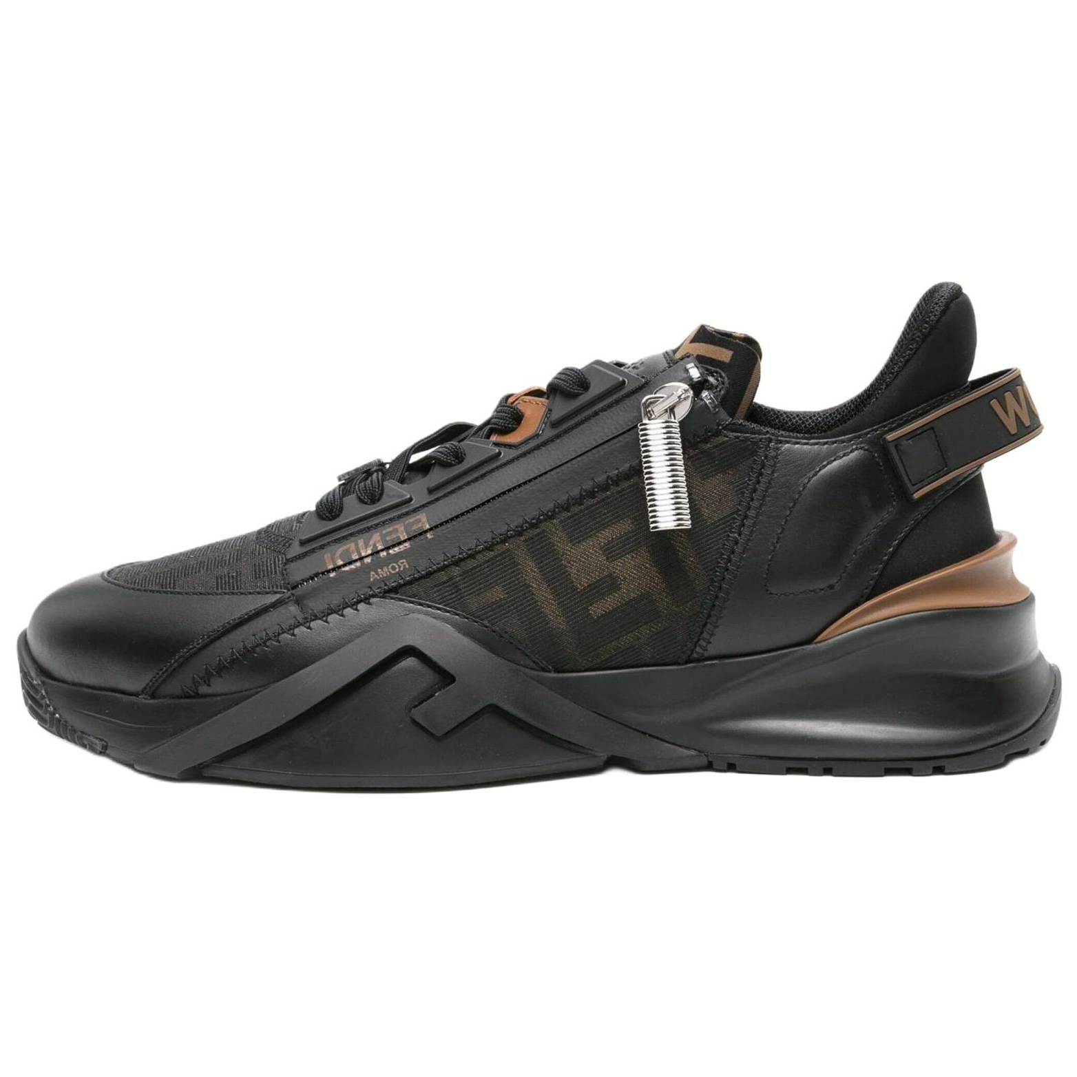 

Низкие кроссовки Flow Ff Jacquard FENDI, черный