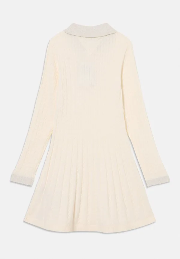 Платье-Комбинезон мини-кройной вязки с блестками Tommy Hilfiger, Ivory Silk — фото 2