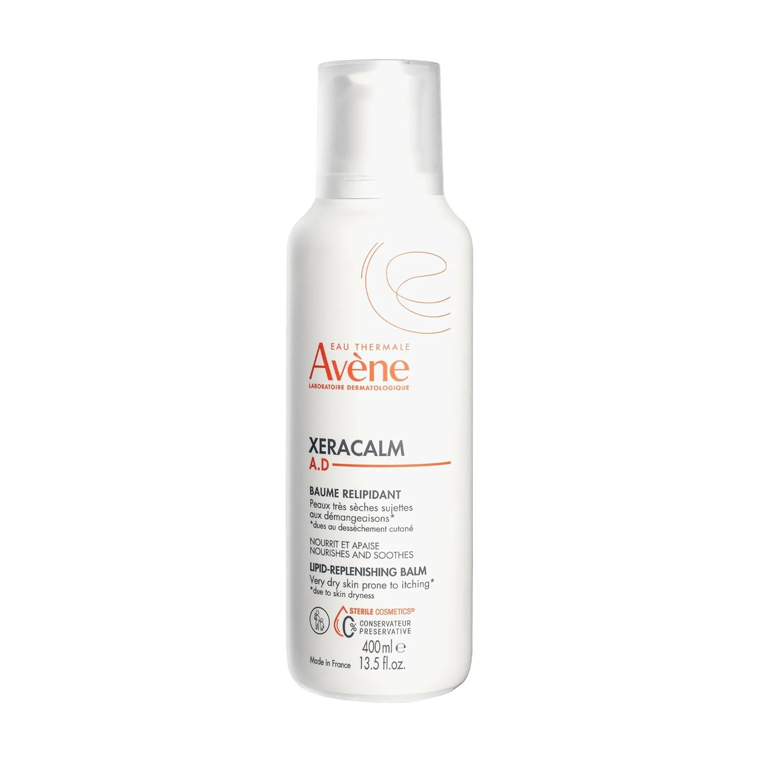 Avène XeraCalm A.D Lipid-Replenishing бальзам для атопичной кожи, склонной к экземе, против сухости и зуда, восстановление барьера, для младенцев, детей и взрослых, без консервантов и отдушек, 6,7 унции 399 мл (1 шт.)
