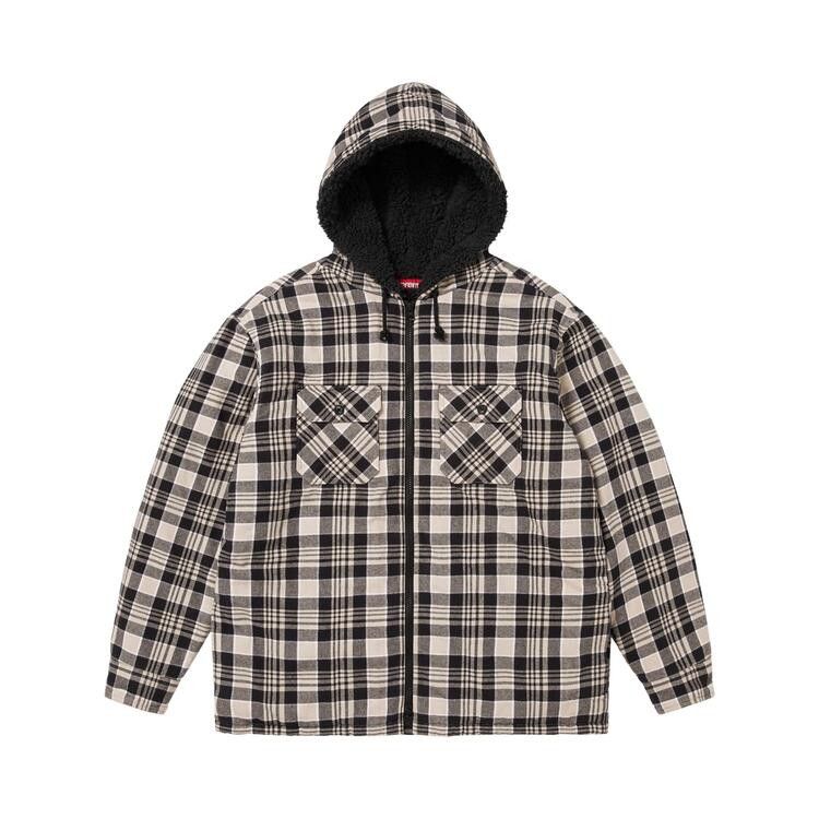 

Рубашка Supreme Lined Zip Up Hooded Flannel Shirt 'Light Tan'