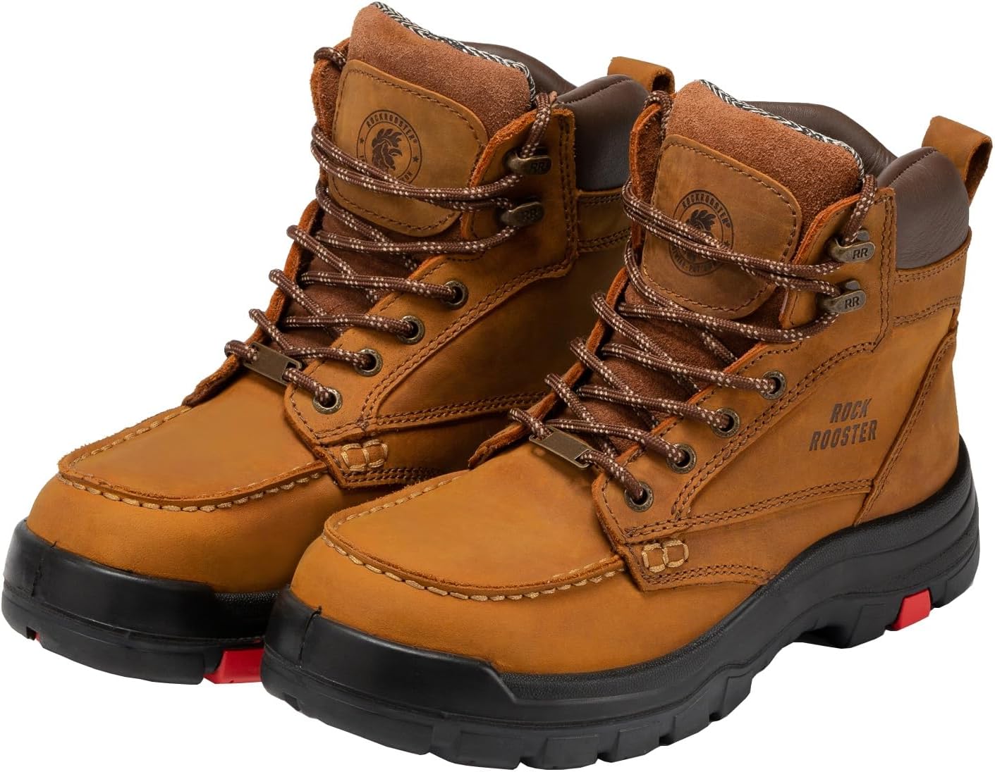 

Ботинки ROCKROOSTER с стальным носком для мужчин, 15 см, широкая шнуровка, соответствуют ASTM F2413-18 EH, прочные ботинки с мыском Мок (AK370), стальной