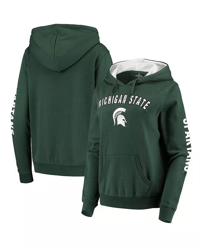 

Женский зеленый пуловер с капюшоном Michigan State Spartans Loud and Proud Colosseum