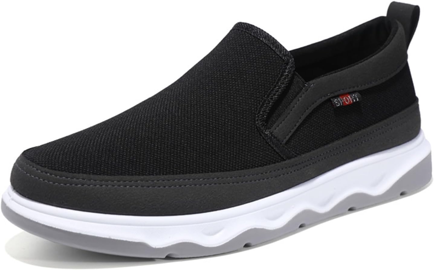 

Мужские повседневные лоферы из холщовой ткани, дышащие слипоны, спортивные туфли на плоской подошве для прогулок на улице Generic, черный