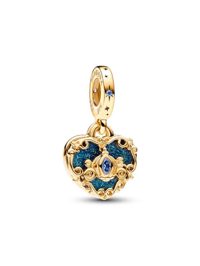 

Шарм Pandora Disney Cinderella's Carriage & Heart Double Dangle Charm, золото