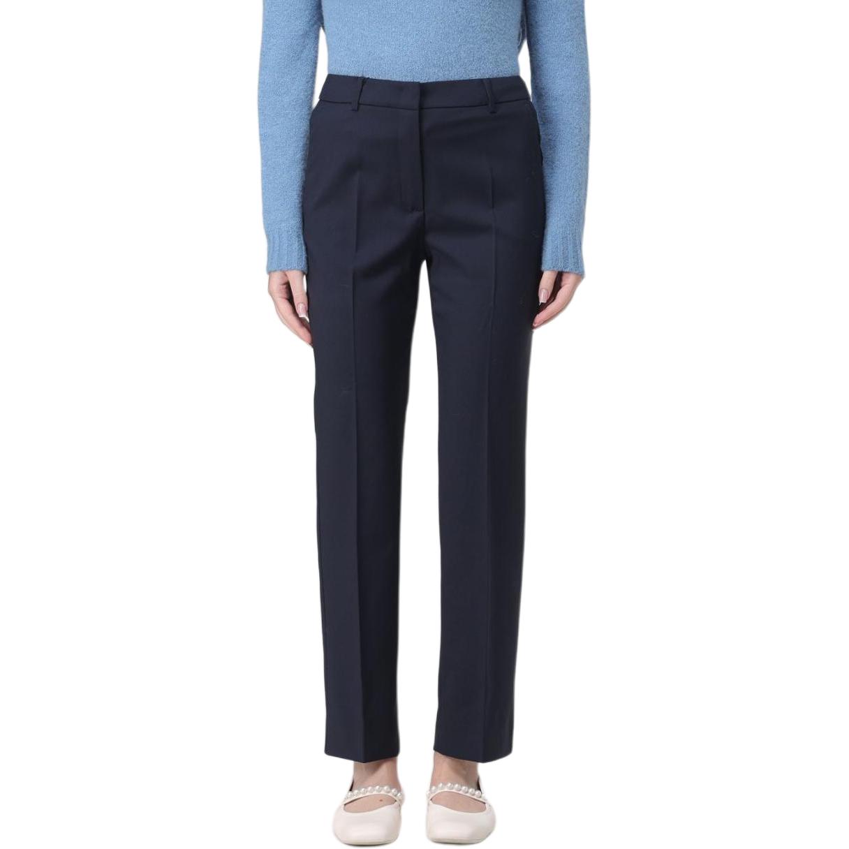 

Прямые брюки со складками WEEKEND MaxMara, морской синий
