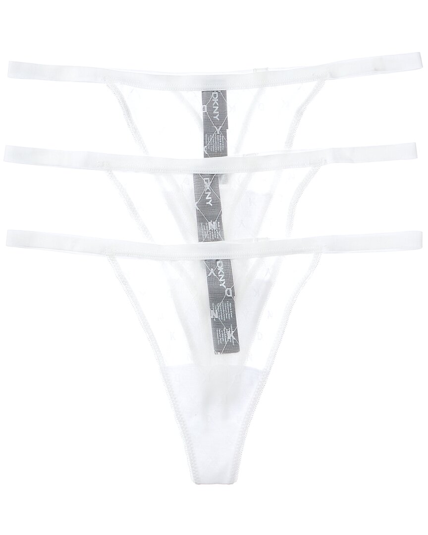 

Трусики-стринги DKNY 3pk Monogram Mesh, белый
