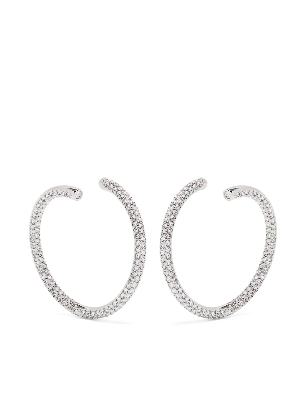 

Серьги-кольца Dextera Swarovski, серебяный