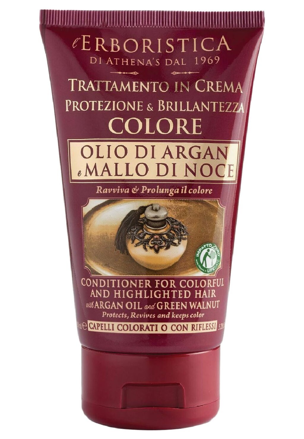 

Кондиционер CONDITIONER FÜR GEFÄRBTES HAAR MIT ARGANÖL UND GRÜNER WALNUSS L'ERBORISTICA