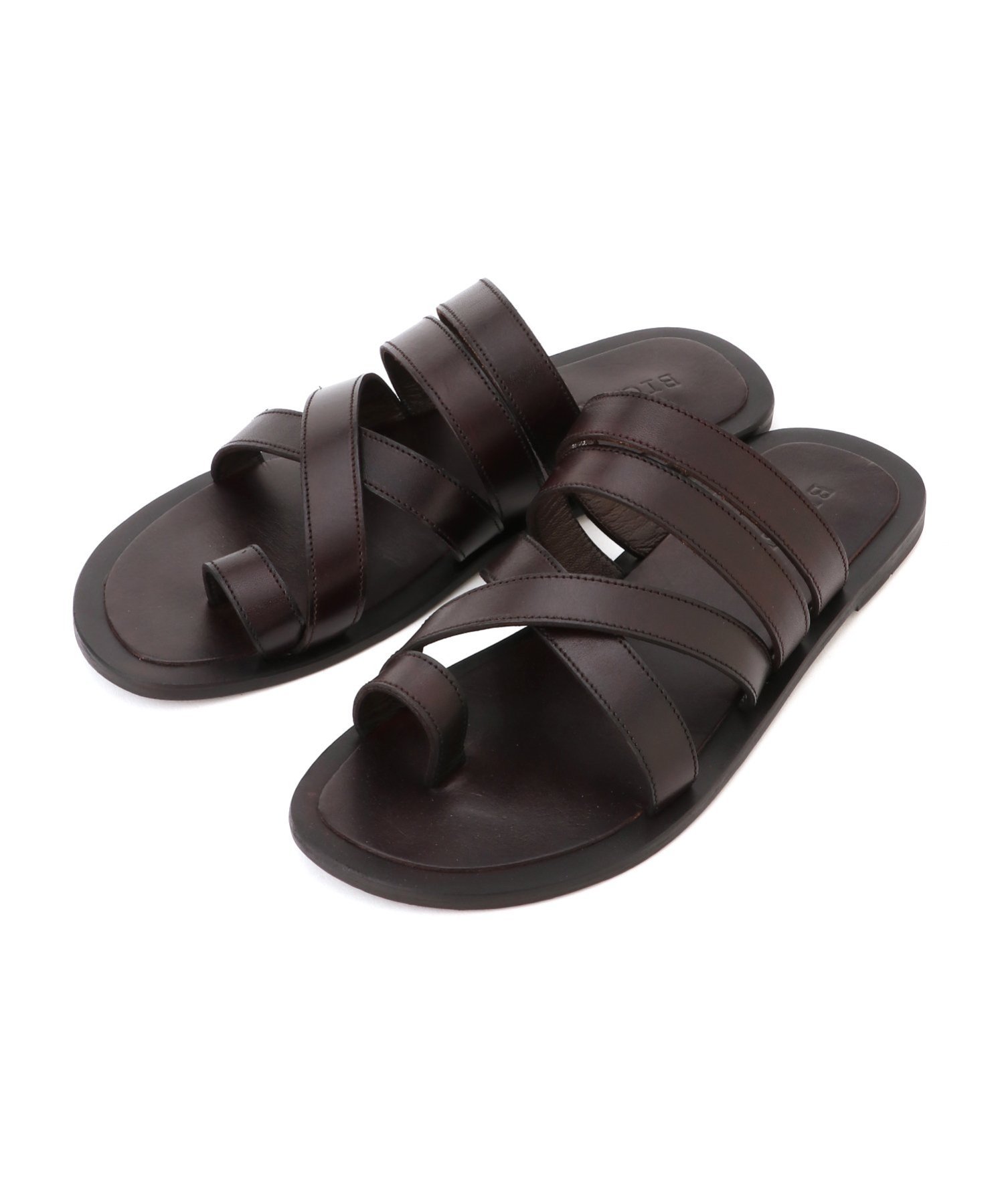 Кожаные сандалии BICASH/(M) с ремешком, DARK BROWN