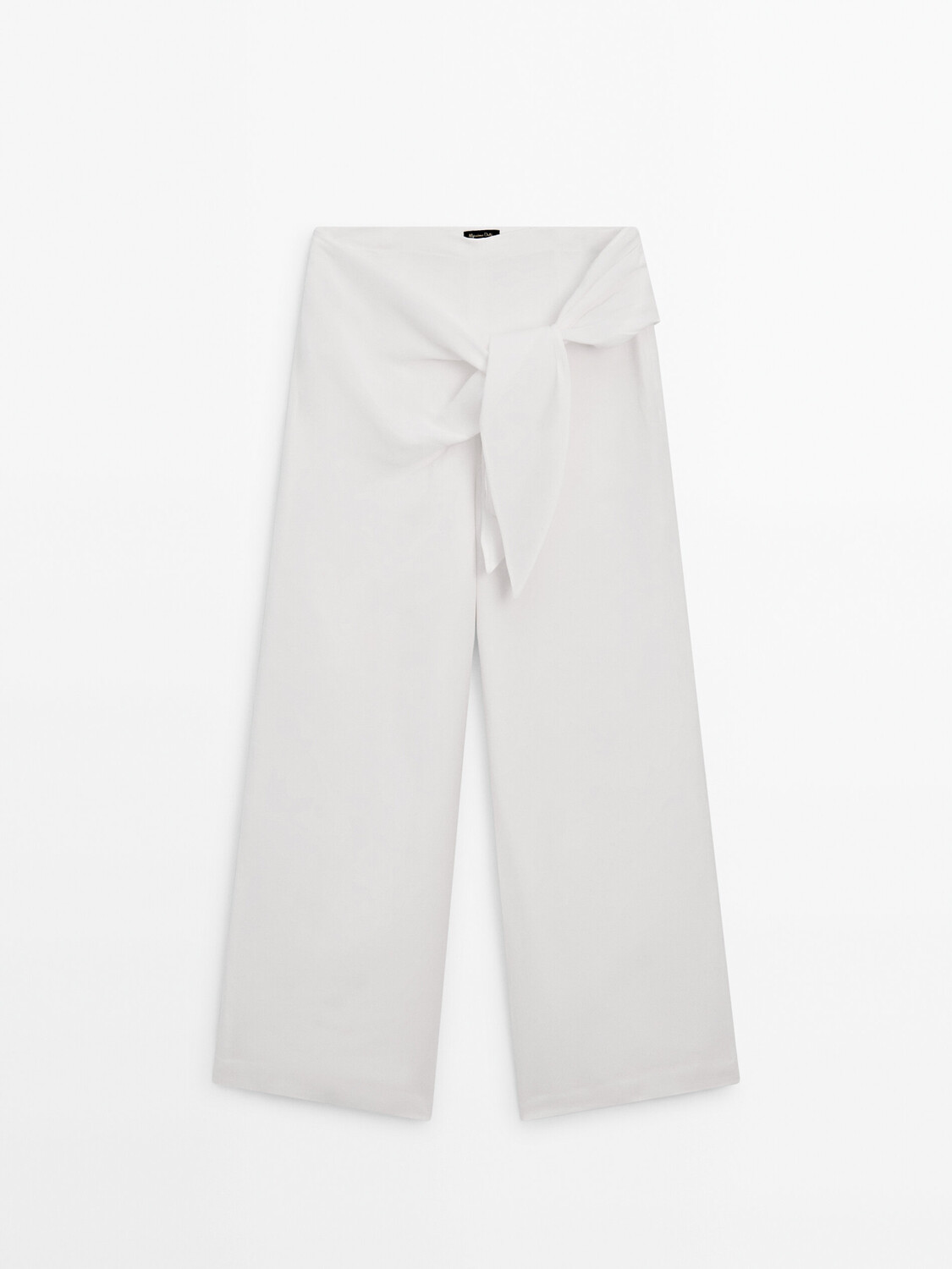 

Широкие брюки с завязками Massimo Dutti, белый