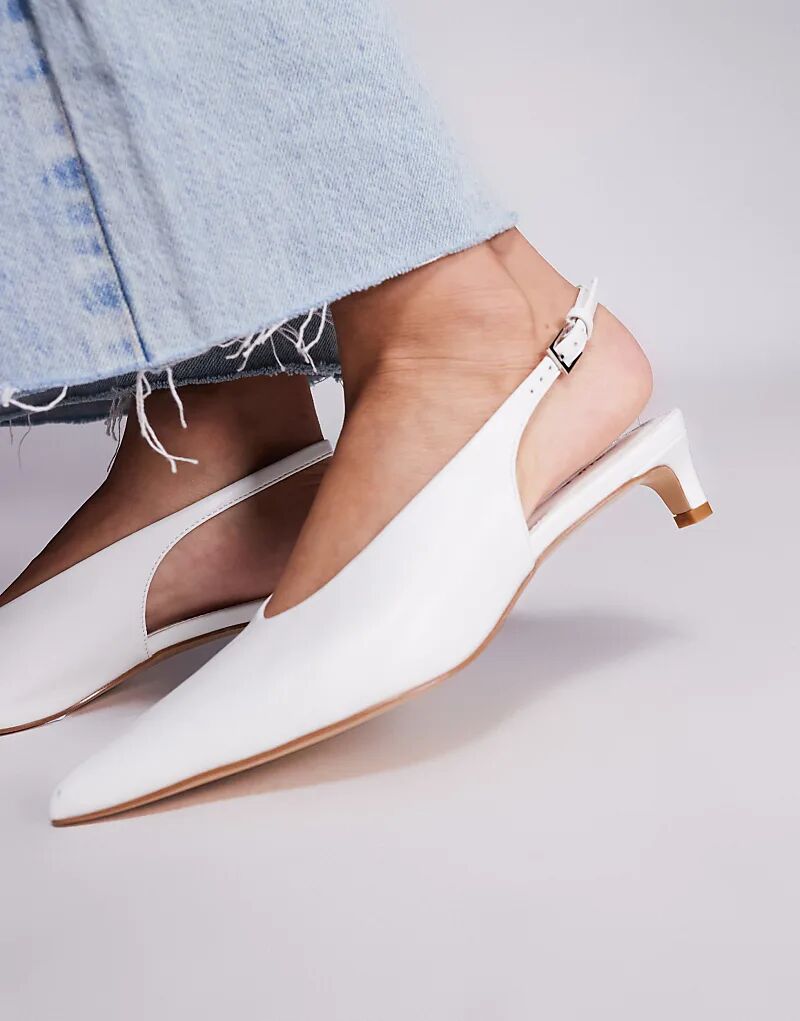 Туфли Public Desire Saskia на каблуке-рюмочке белого цвета — фото 3