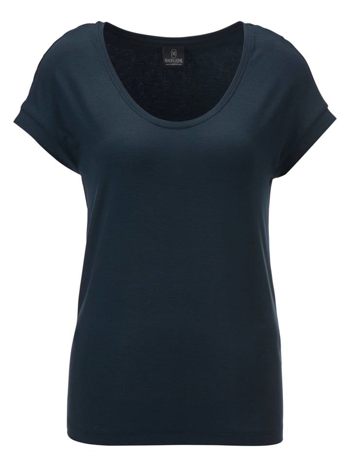 

MADELEINE Элегантный вискозный топ темно-синего цвета