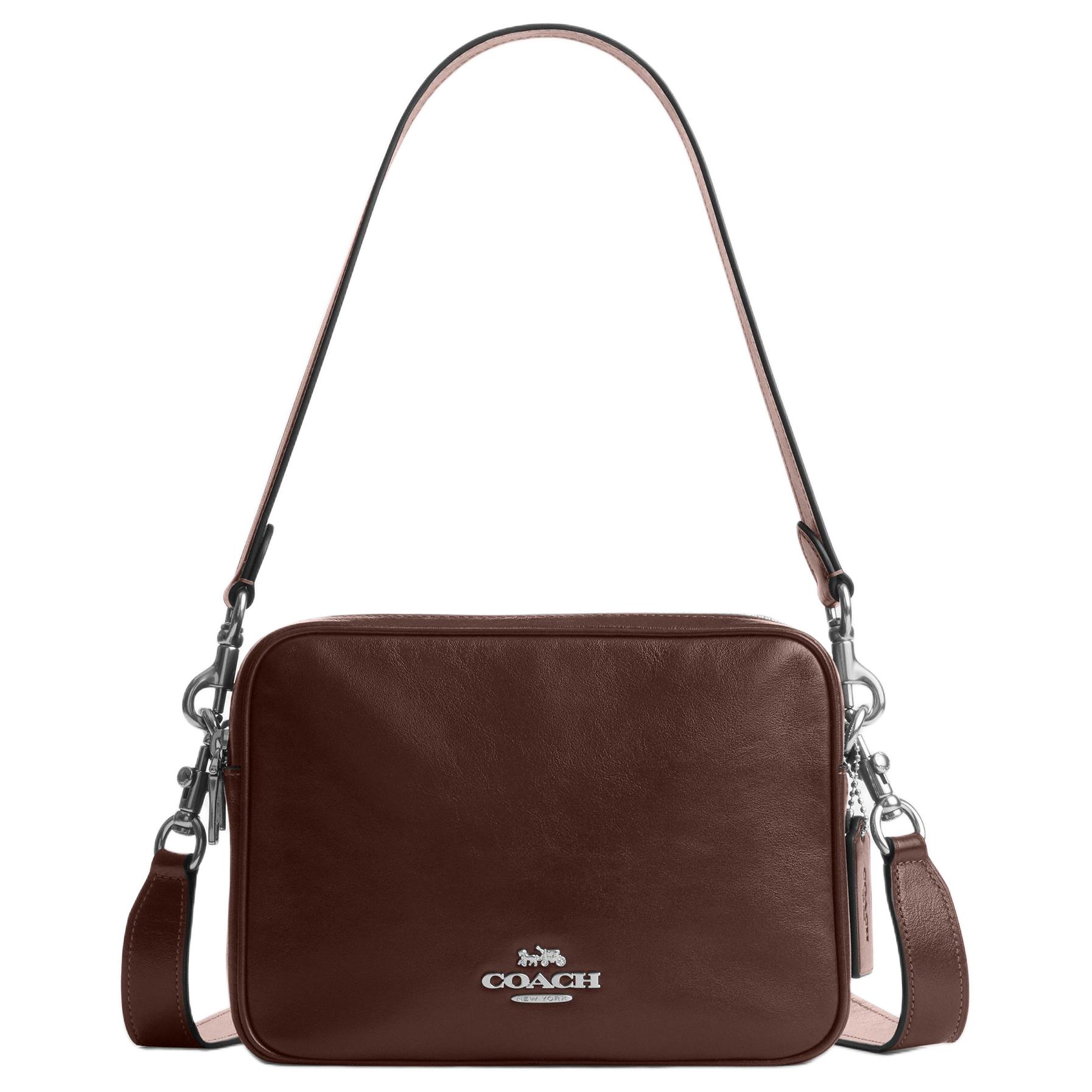 

COACH Сумка через плечо из коровьей кожи для фотоаппарата, маленькая, женская, цвет Maple Brown