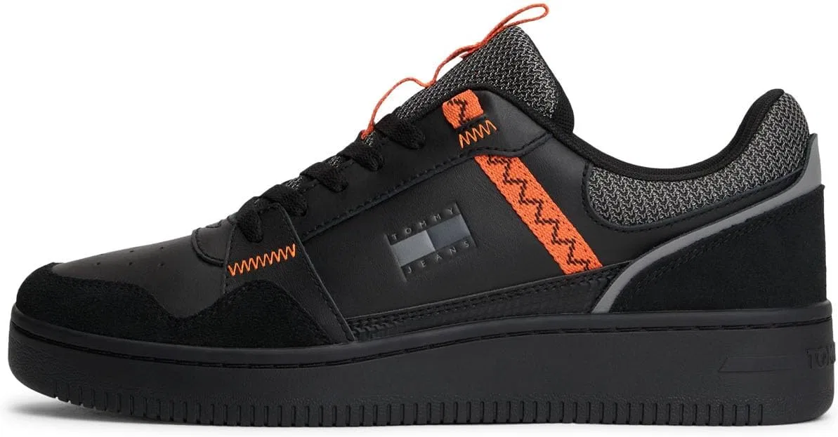 Мужские низкие кроссовки Tommy Jeans TJM Retro Basket Em0em01657, Black Ibiza Sunset