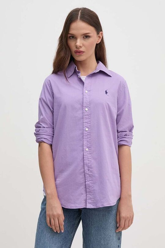 

Хлопковая рубашка Polo Ralph Lauren, фиолетовый