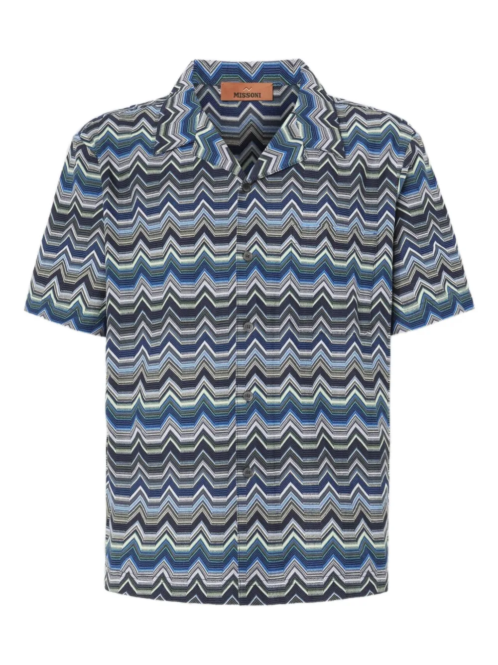 

Рубашка с короткими рукавами и зигзагообразным узором Missoni, синий