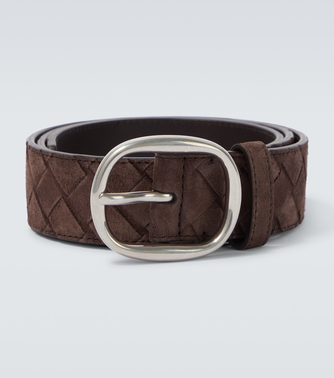 

Кожаный ремень Intrecciato Bottega Veneta, Fondant-Silver